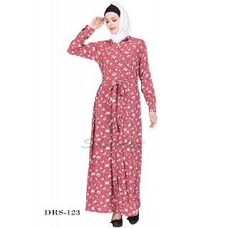  Dress Abaya- Dark Pink